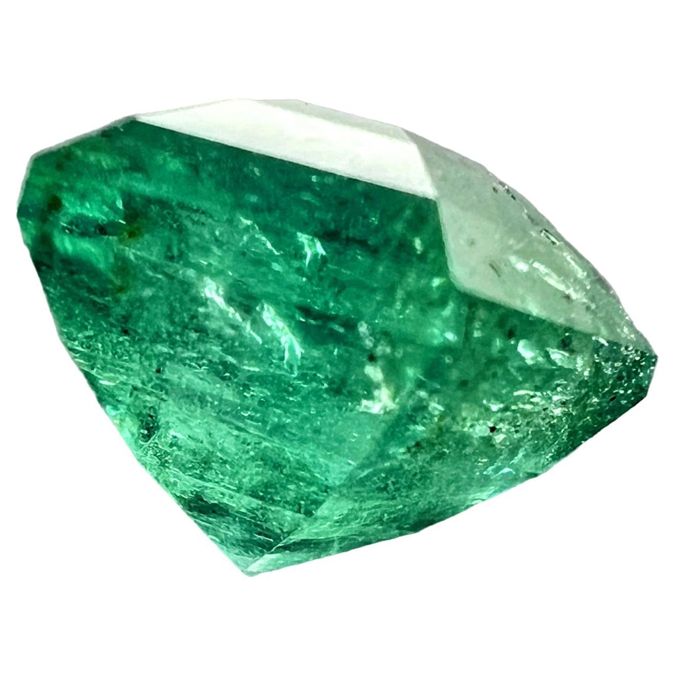 Emerald Cut NO RESERVE 4.56ct Octagonal Cut NO OIL Untreated Natural EMERALD Gemstone For Sale