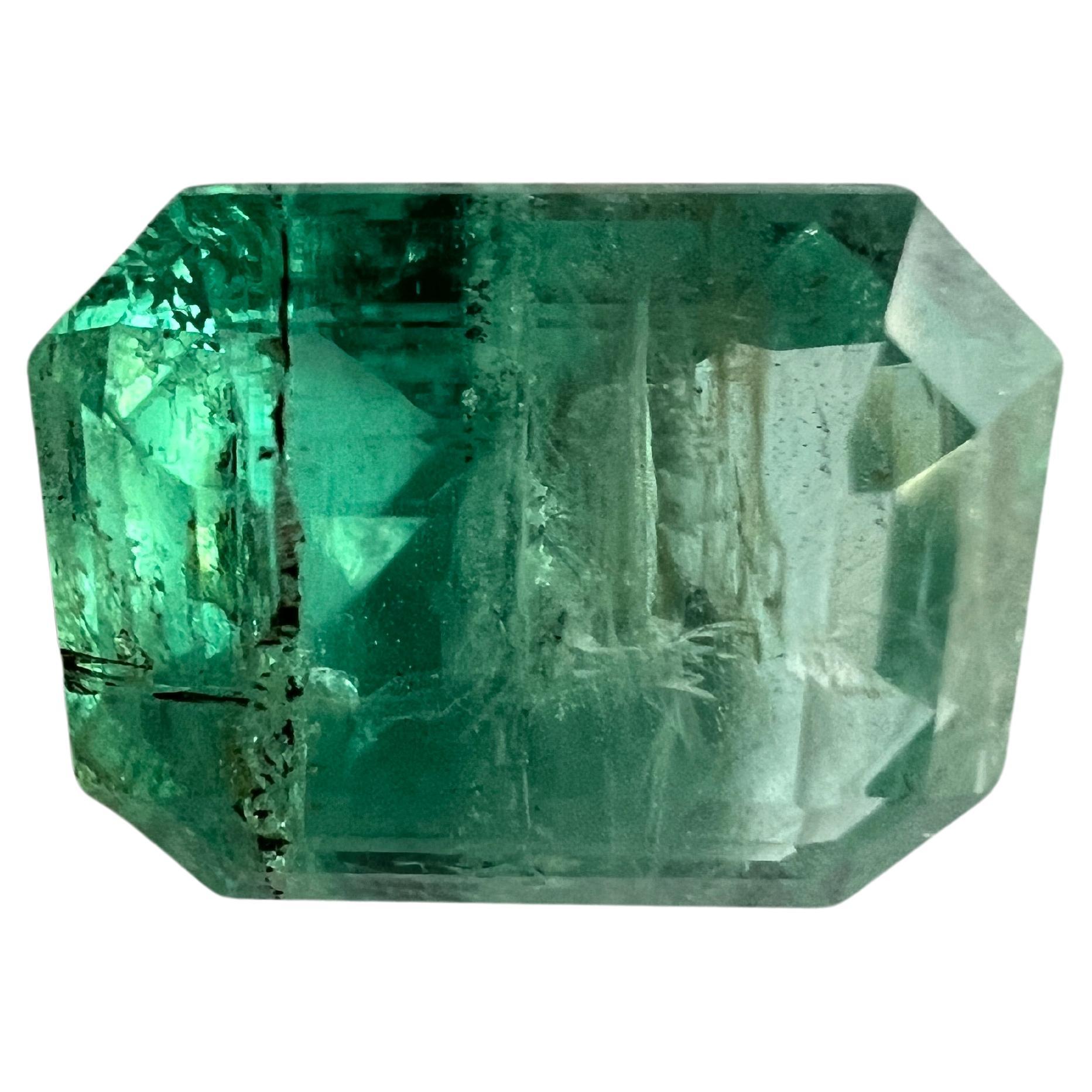 Emerald Cut 6.47Ct NON-OILED  Untreated Natural EMERALD Gemstone For Sale