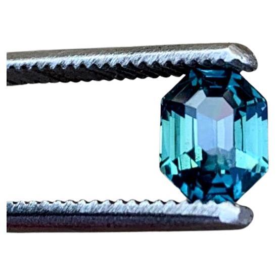 2.5ct Radiant Cut Loup Clean Natural Unheated Teal Blue Sapphire Gemstone   For Sale