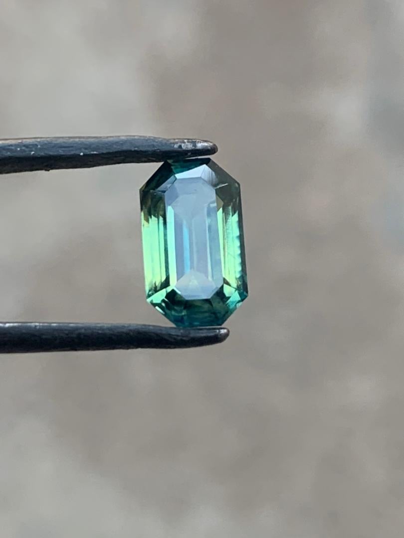 1.8ct Emerald Cut LOUPE CLEAN Natural TEAL BLUE SAPPHIRE Gemstone NO RESERVE For Sale