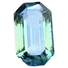 Vintage 1.8ct Emerald Cut LOUPE CLEAN Natural Teal Blue Sapphire Gemstone