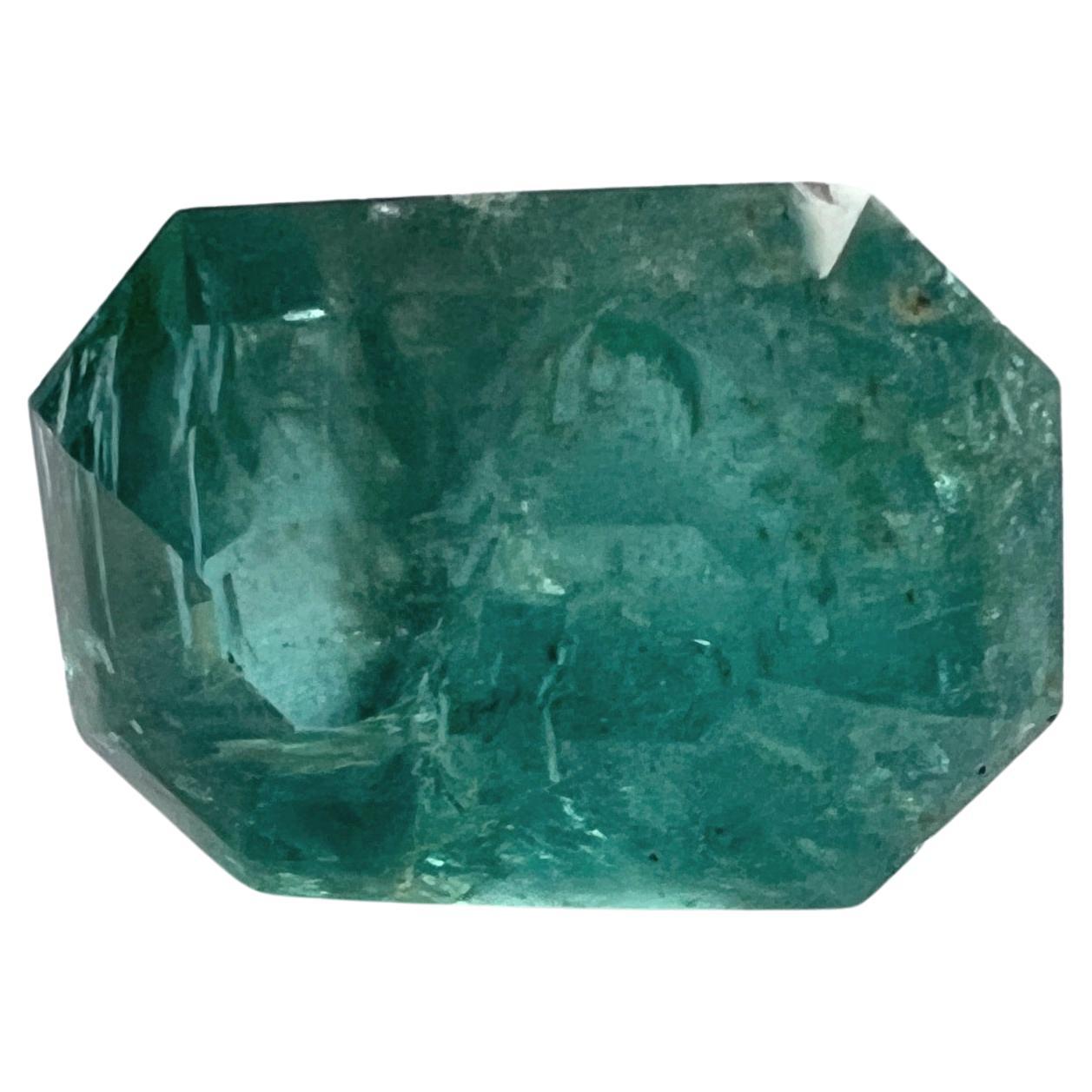 Artisan 10.90ct Natural No-oil Green Emerald Gemstone For Sale