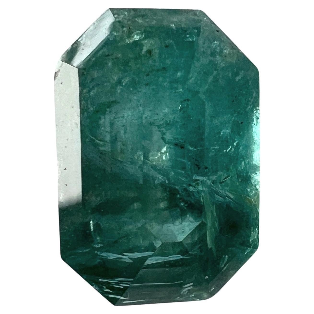 Emerald Cut 10.90ct Natural No-oil Green Emerald Gemstone For Sale
