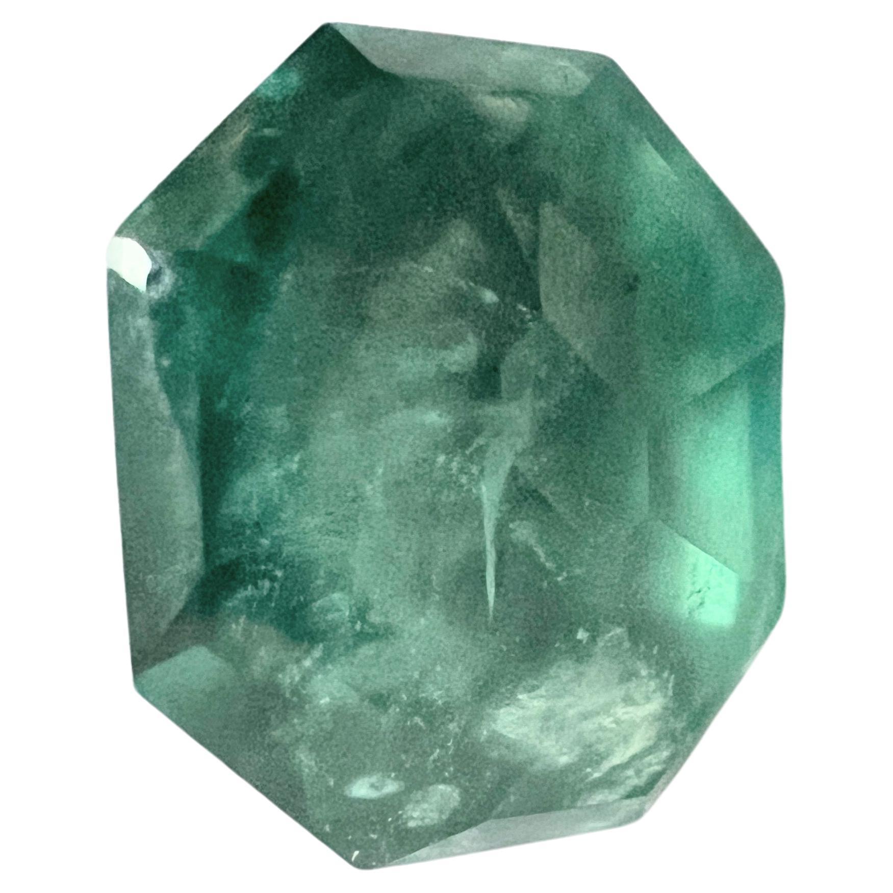 NO RESERVE 10.35ct Radiant Cut Natural NON-OILED  EMERALD Gemstone For Sale 2