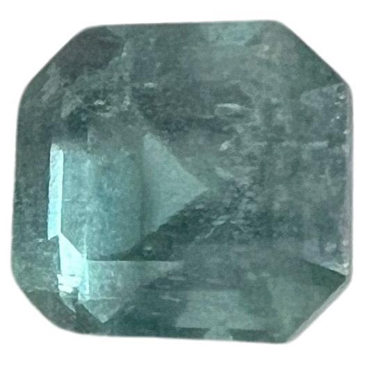 Taille émeraude .80ct Non-Oil Natural Blue Green Emerald Gemstone (pierre précieuse d'émeraude bleue et verte) en vente