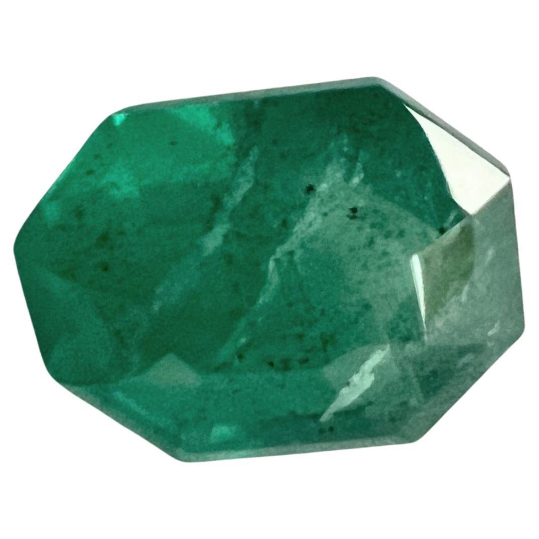 Asscher Cut 3.70ct Non-Oil Natural Emerald Gemstone For Sale