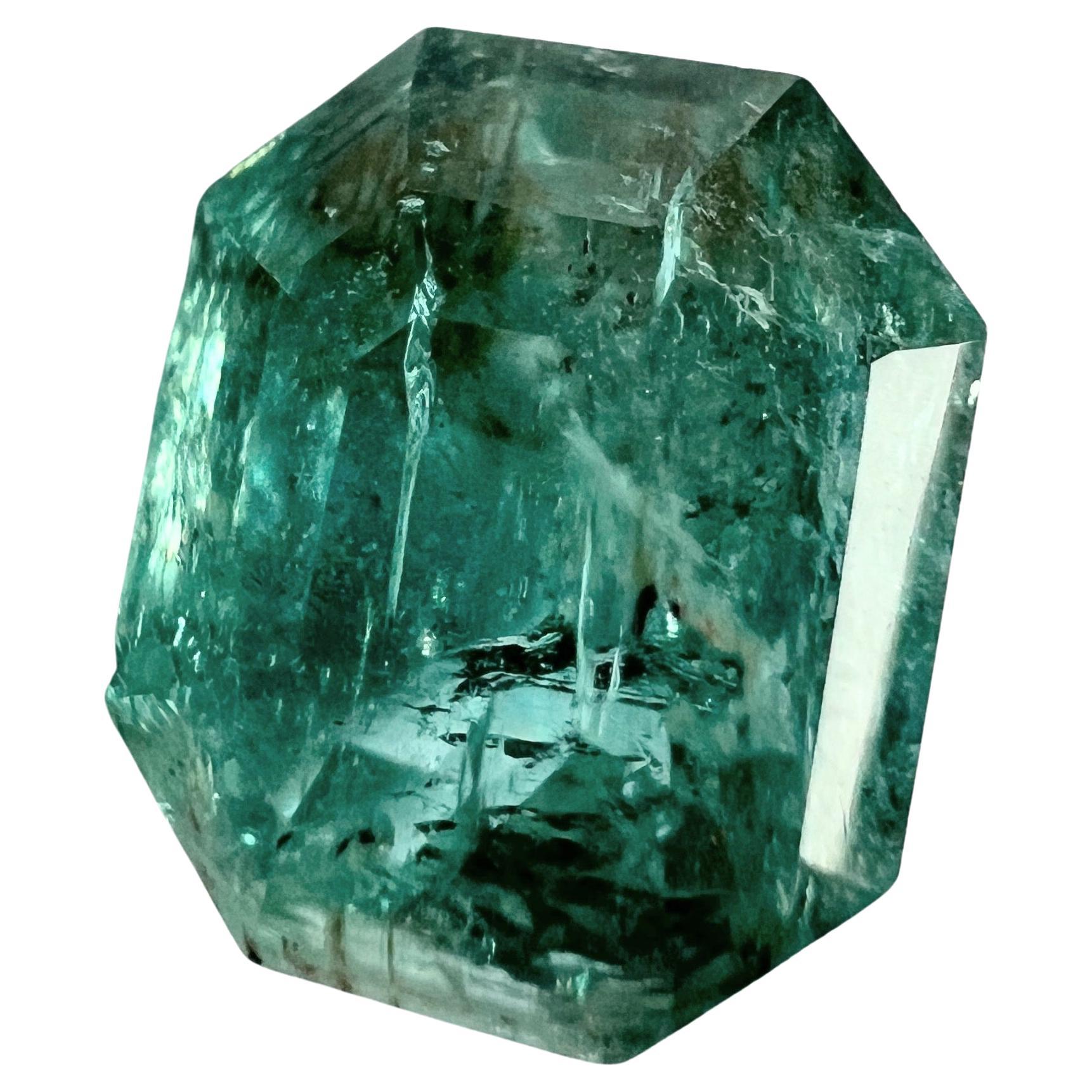 Emerald Cut 3.35ct NON-OILED Natural EMERALD Gemstone NO RESERVE For Sale