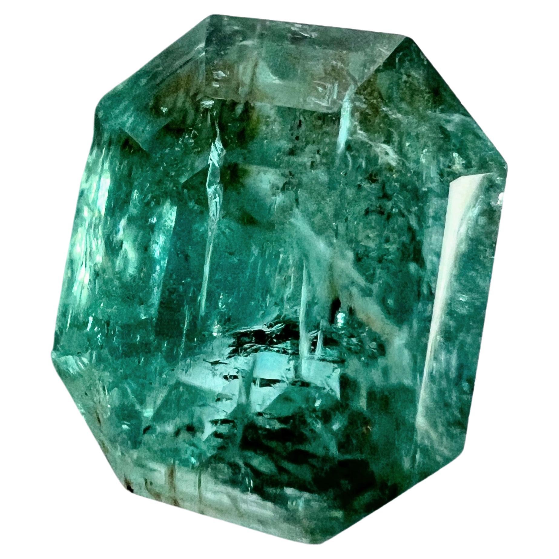Women's or Men's 3.35ct Non-Oil Natural Emerald Gemstone For Sale