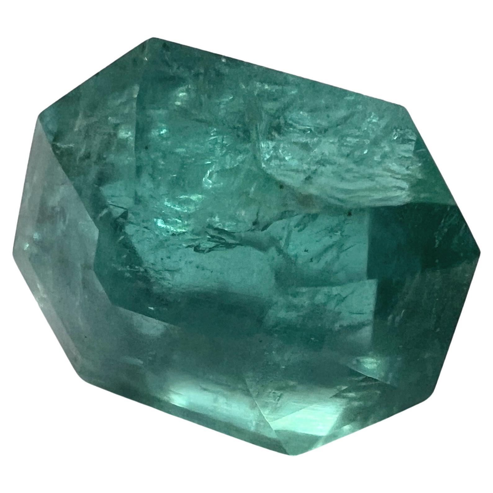 6.5ct Octagon Cut NON-OILED Natural EMERALD Gemstone For Sale 3