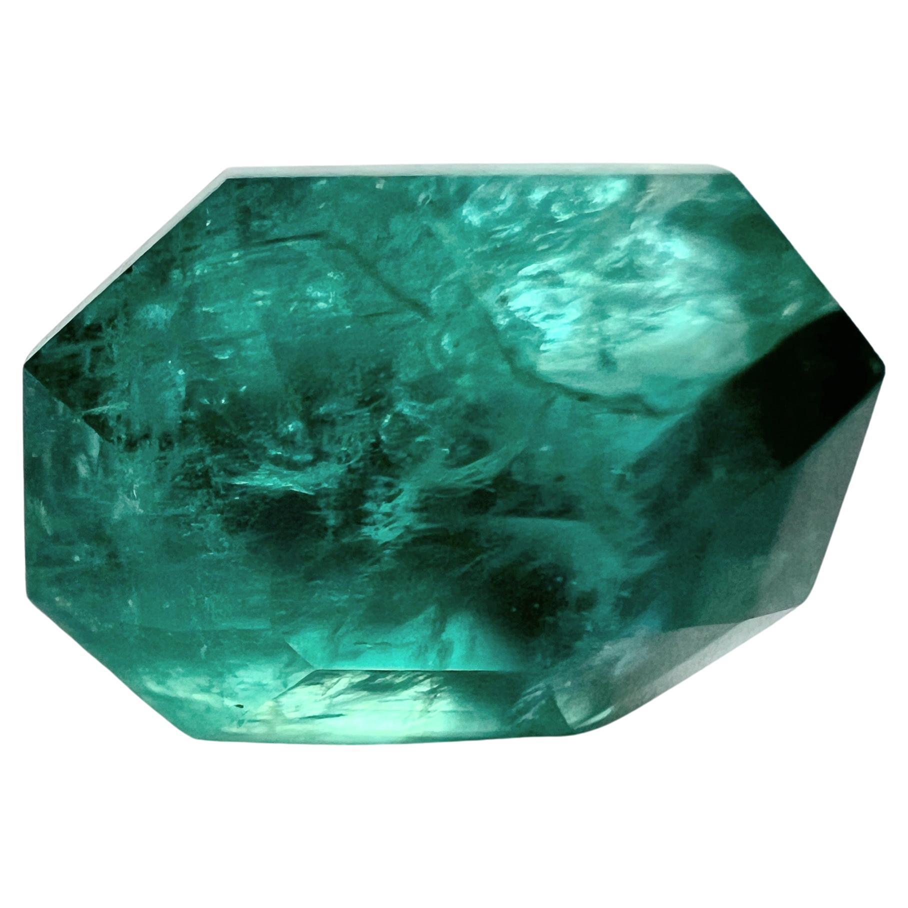 6.5ct Octagon Cut NON-OILED Natural EMERALD Gemstone For Sale 2