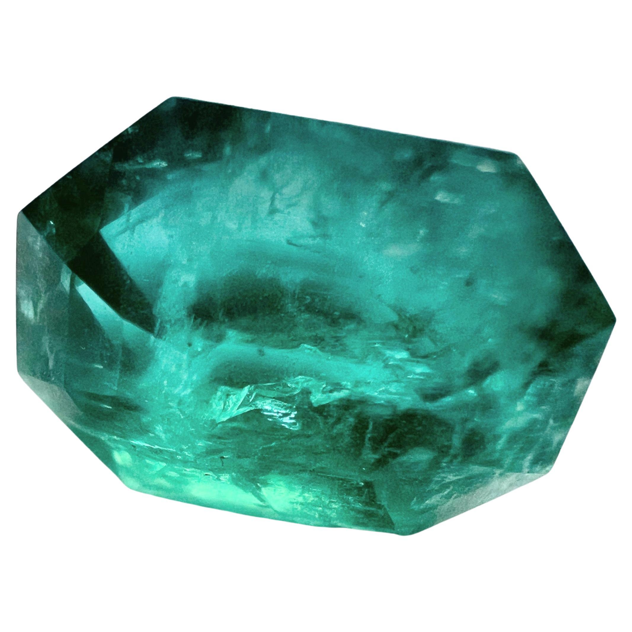 6.5ct Octagon Cut NON-OILED Natural EMERALD Gemstone For Sale 1