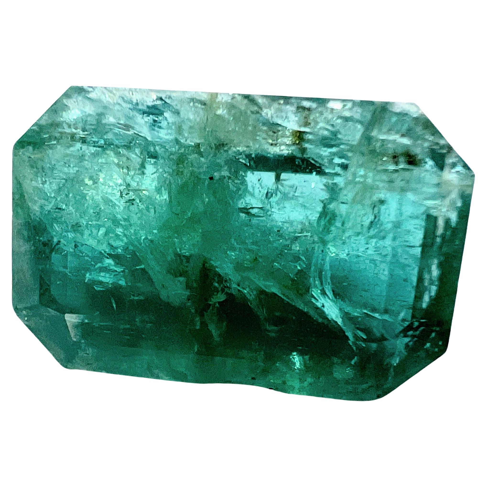 Emerald Cut NO RESERVE 7.90ct NON-OILED  Natural EMERALD Gemstone For Sale