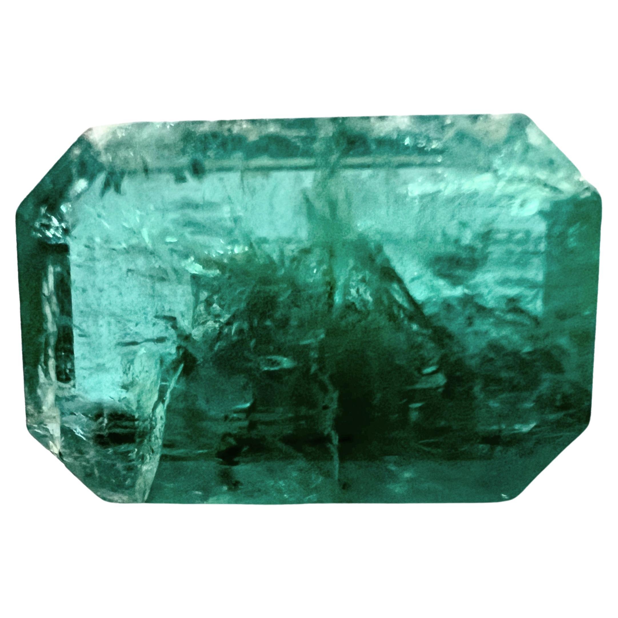 Artist 7.90ct Non-Oil Natural Emerald Gemstone For Sale
