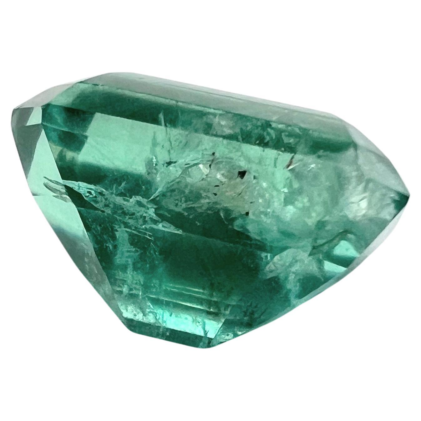 Emerald Cut NO RESERVE 4.80ct NON-OILED Natural EMERALD Gemstone For Sale