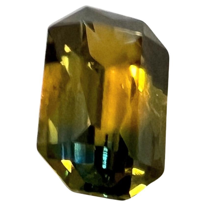 Artisan 1.8ct Princess Cut NATURAL BICOLOR YELLOW BLUE PARTI SAPPHIRE LOUPE-CLEAN For Sale