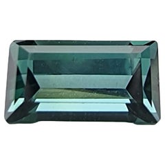 1.20ct Emerald Cut BLUE INDICOLITE TOURMALINE Gemstone NO RESERVE