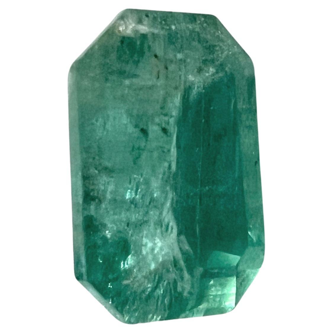 NO RESERVE 1.45ct Emerald Cut NON-OILED EMERALD Gemstone  For Sale 1