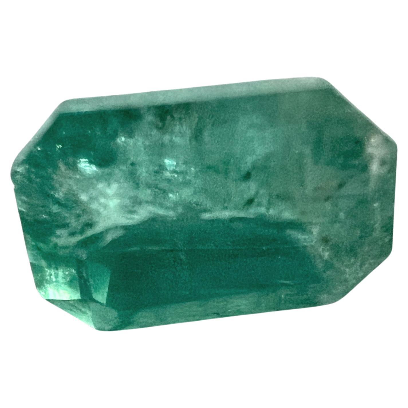 NO RESERVE 1.45ct Emerald Cut NON-OILED EMERALD Gemstone  In New Condition For Sale In Sheridan, WY