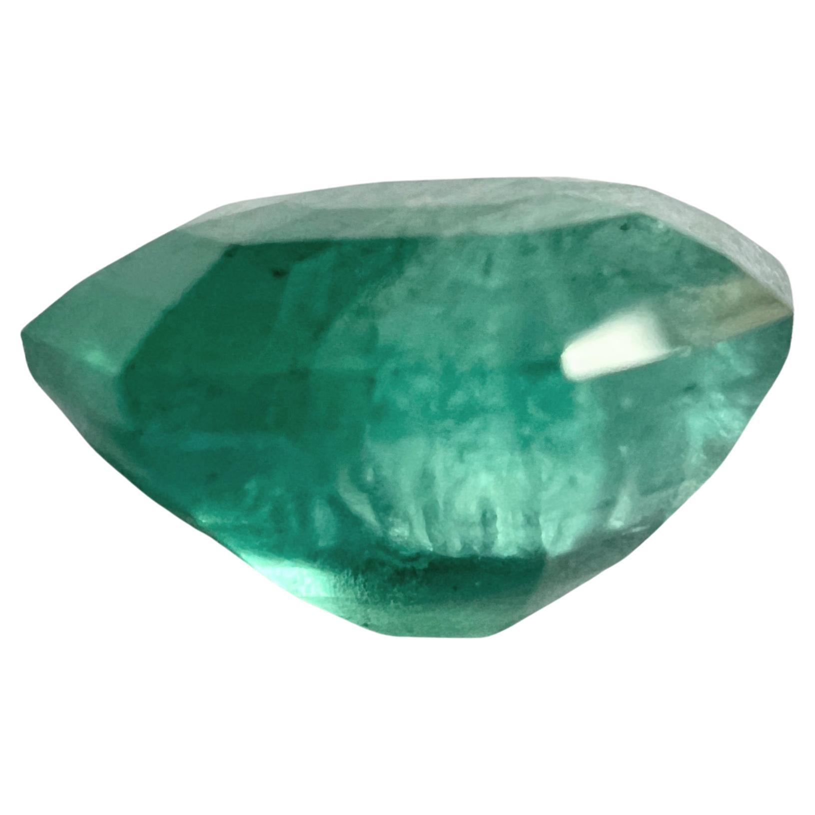 Women's or Men's NO RESERVE 1.45ct Emerald Cut NON-OILED EMERALD Gemstone  For Sale