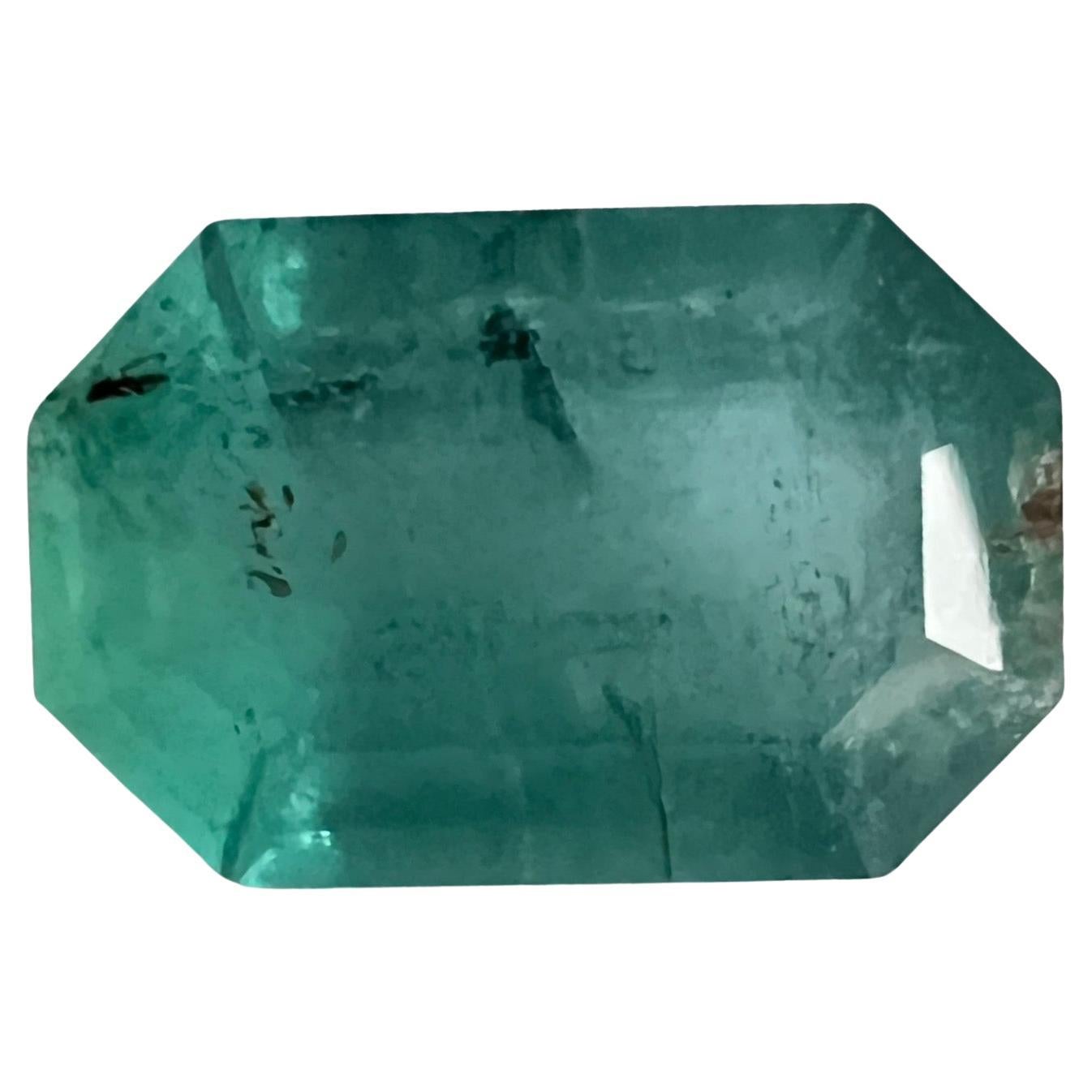Emerald Cut NO RESERVE 2.70ct NON-OILED NATURAL BLUE GREEN EMERALD Gemstone For Sale