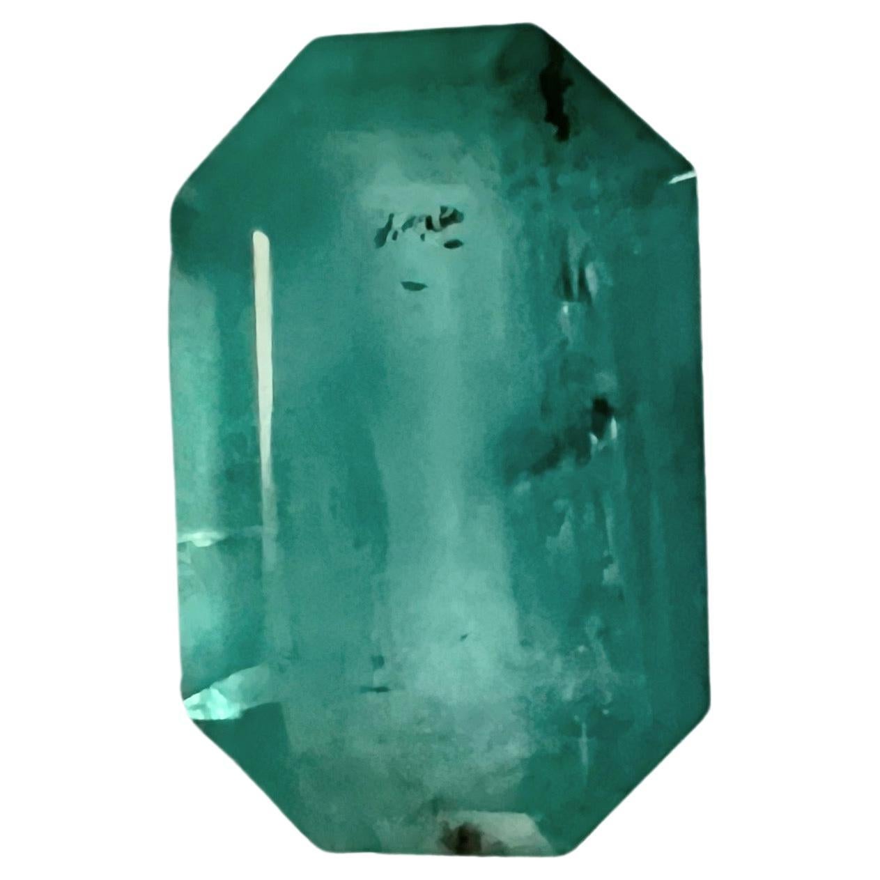 Artisan 2.70ct Non-Oil Natural Blue Green Emerald Gemstone For Sale