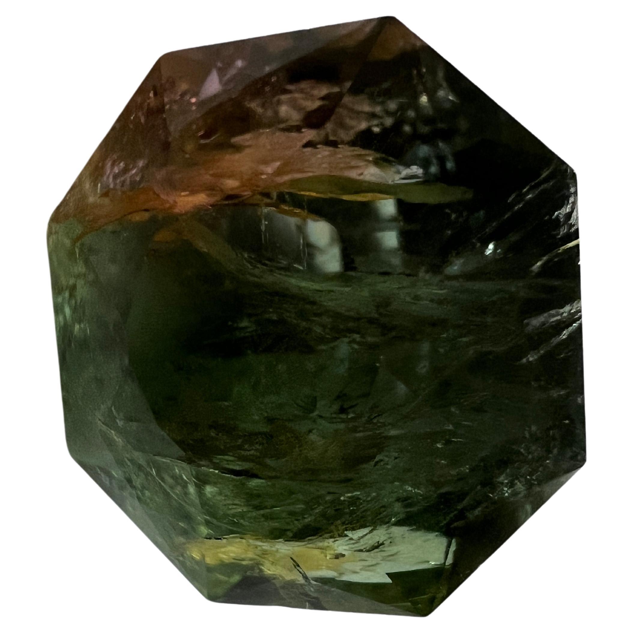 Artisan 12.5ct Octagonal Rubellite Tourmaline Gemstone  For Sale