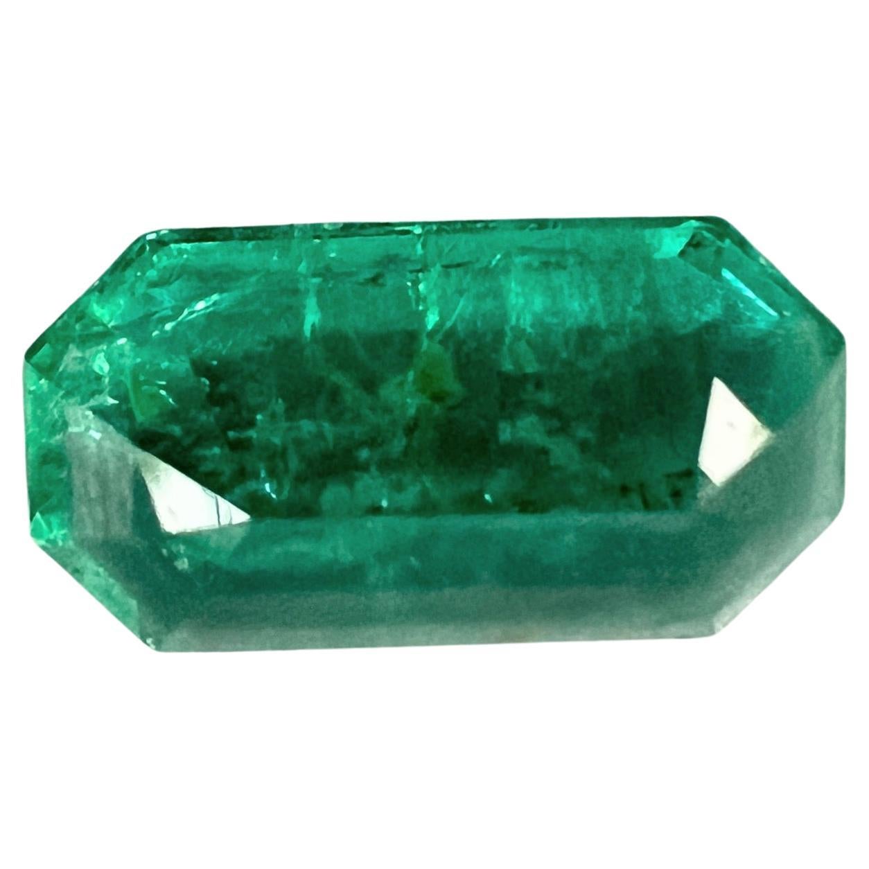 2.35ct NON-OILED Rectangular cut NATURAL EMERALD Gemstone NO RESERVE For Sale 1