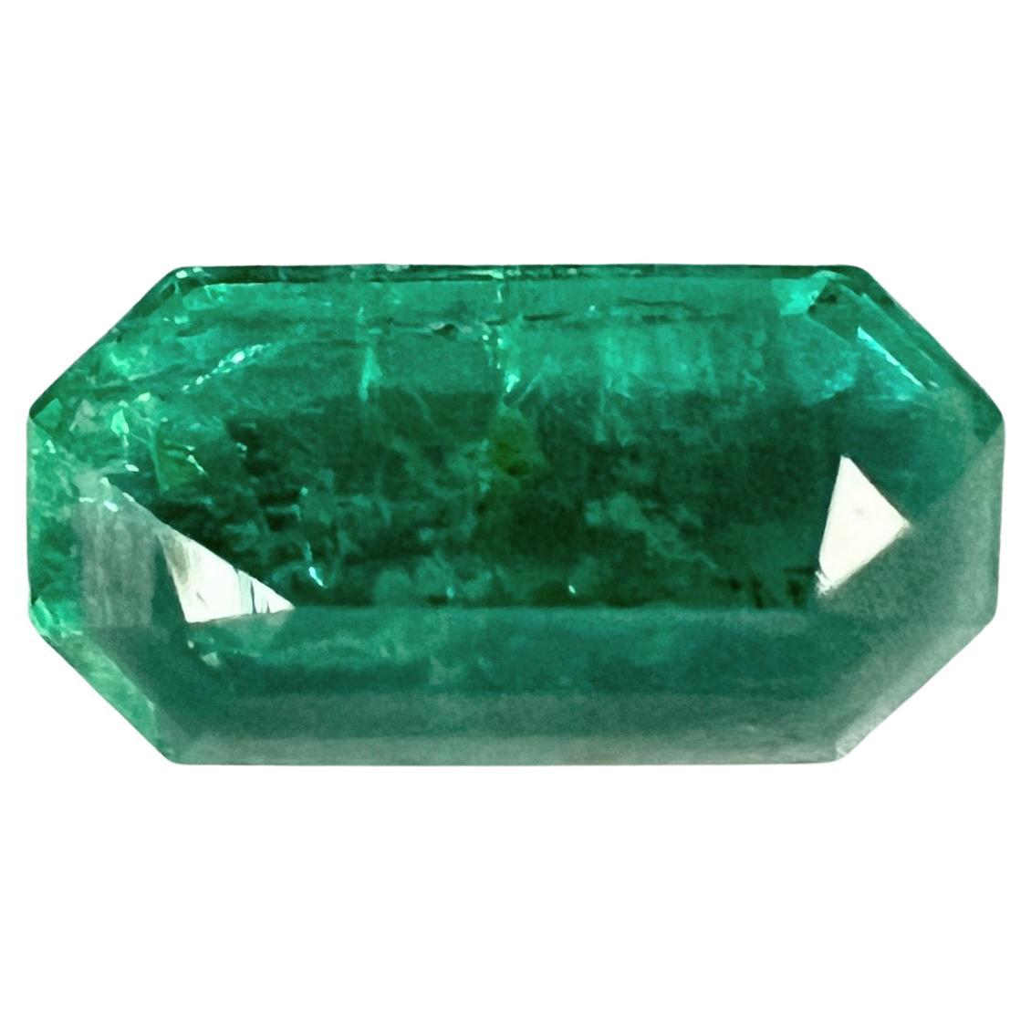 Women's or Men's 2.35ct NON-OILED Rectangular cut NATURAL EMERALD Gemstone NO RESERVE For Sale