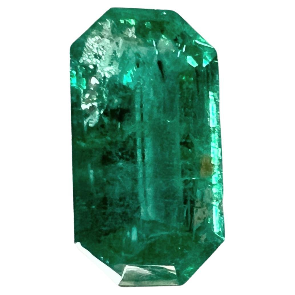 2.35ct NON-OILED Rectangular cut NATURAL EMERALD Gemstone NO RESERVE For Sale