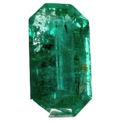 2.35ct Non-oiled Rectangular cut Natural Emerald Gemstone
