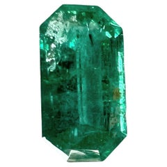 2.35ct NON-OILED Rectangular cut NATURAL EMERALD Gemstone NO RESERVE