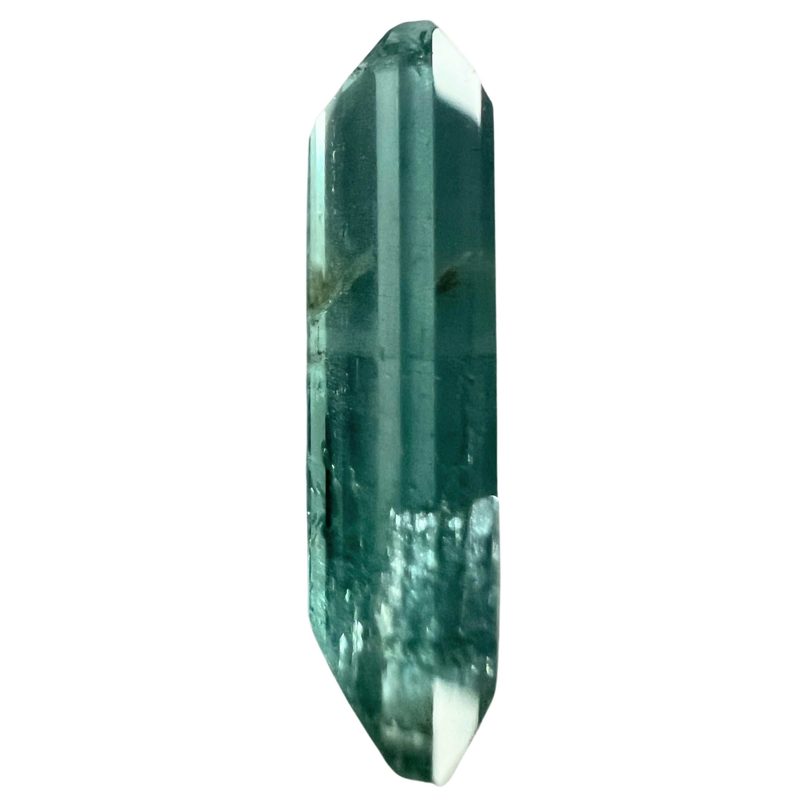 Women's or Men's 3.65ct NON-OILED Rectangular Natural EMERALD Gemstone For Sale