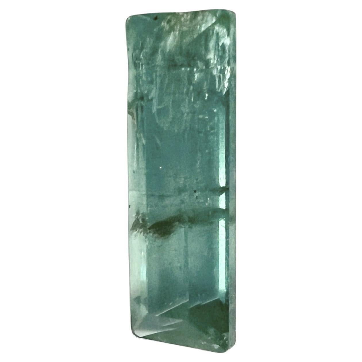 3.65ct NON-OILED Rectangular Natural EMERALD Gemstone For Sale