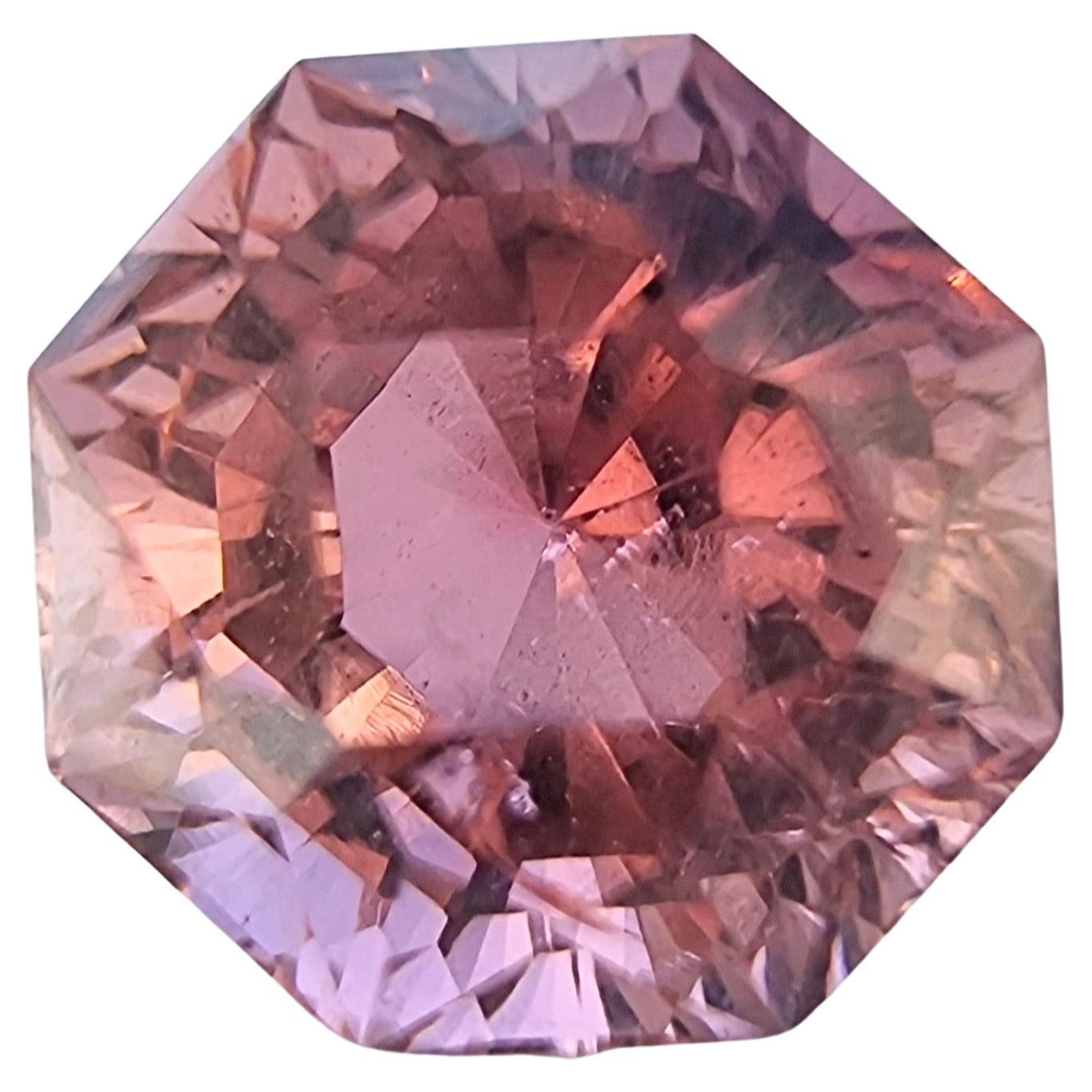 5,28ct Gema suelta de turmalina natural rosa de talla octogonal