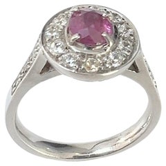 1.1ct Oval Cut Pink Sapphire Ring