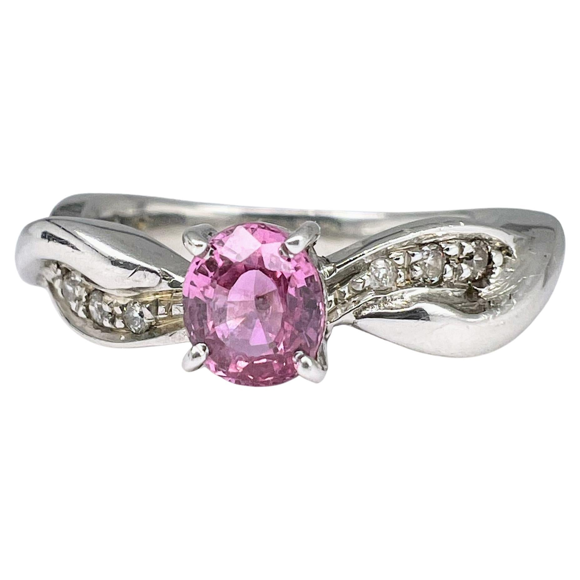 Women's 1ct Oval Natural Origin Pink Sapphire Ring For Sale