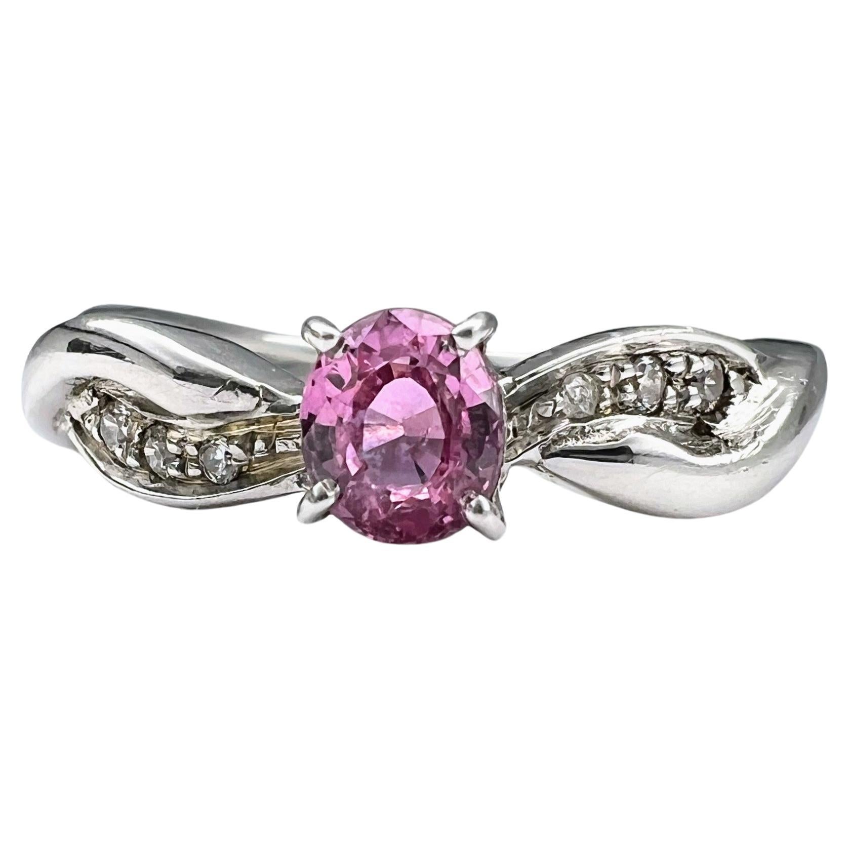 1ct Oval Natural Origin Pink Sapphire Ring In New Condition For Sale In Lanham, MD