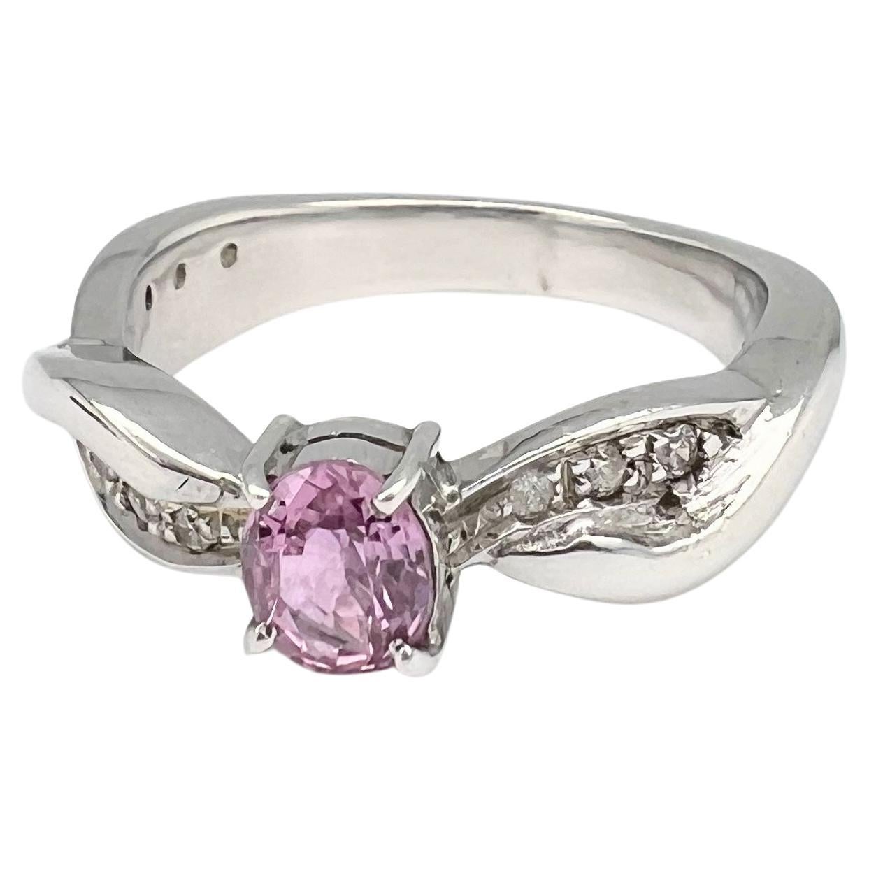 Oval Cut 1ct Oval Natural Origin Pink Sapphire Ring For Sale