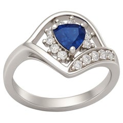 Trillion Cut Blue Sapphire Statement Ring