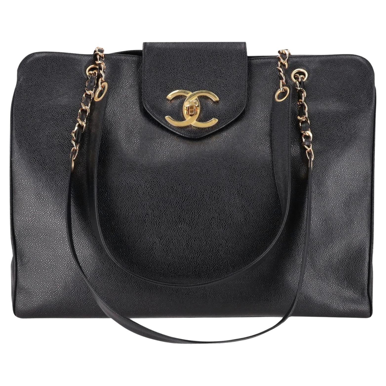 Chanel Vintage 1990er Supermodel Leder XXL Tragetasche