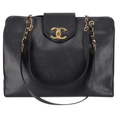 Chanel Vintage 1990's Supermodel Leather XXL Tote Bag