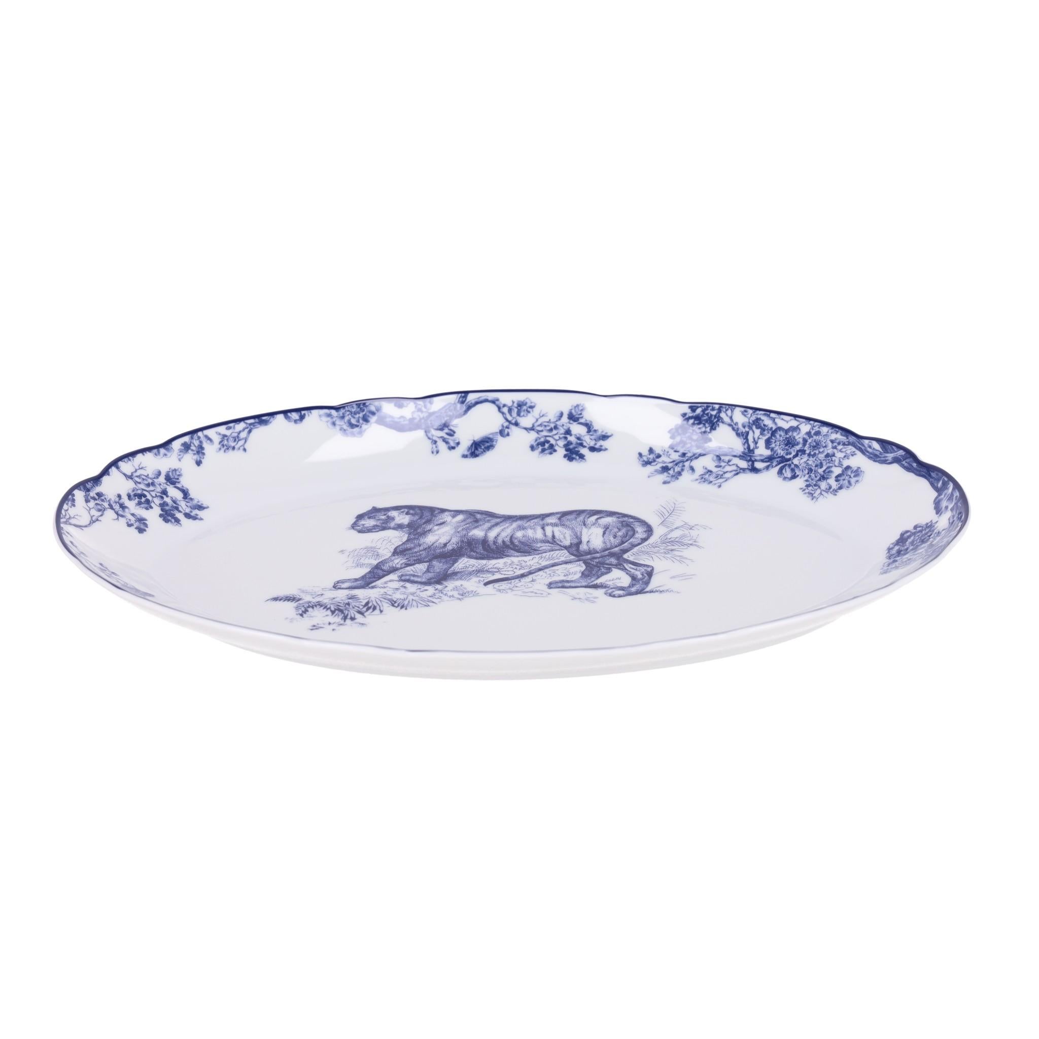 Dior Set Of Two Toile de Jouy Limoges Porcelain Platters In Excellent Condition For Sale In London, GB