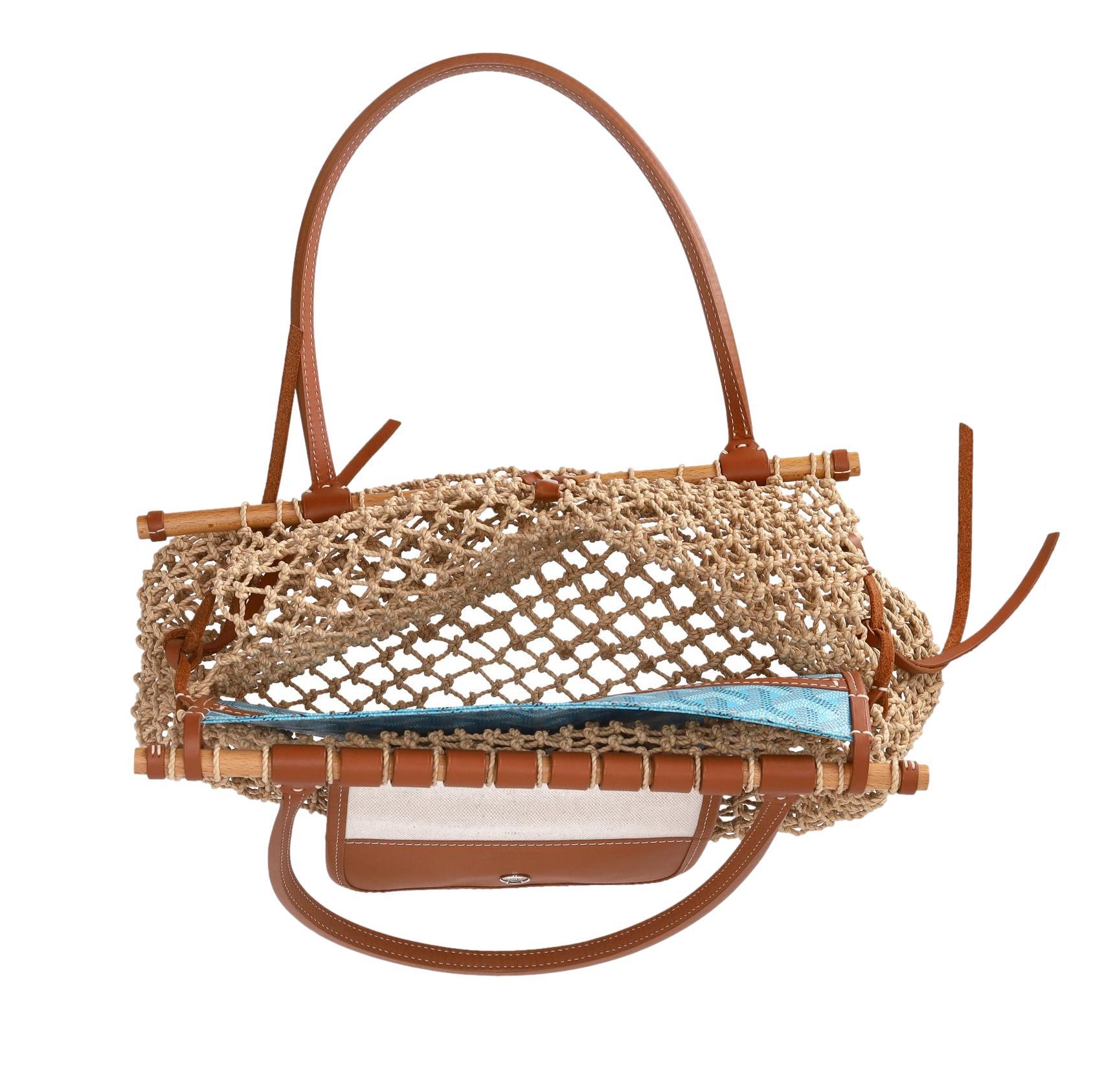Goyard Goyardine Ltd Edition Net Aligre Raffia Mesh Tote Tasche im Angebot 1