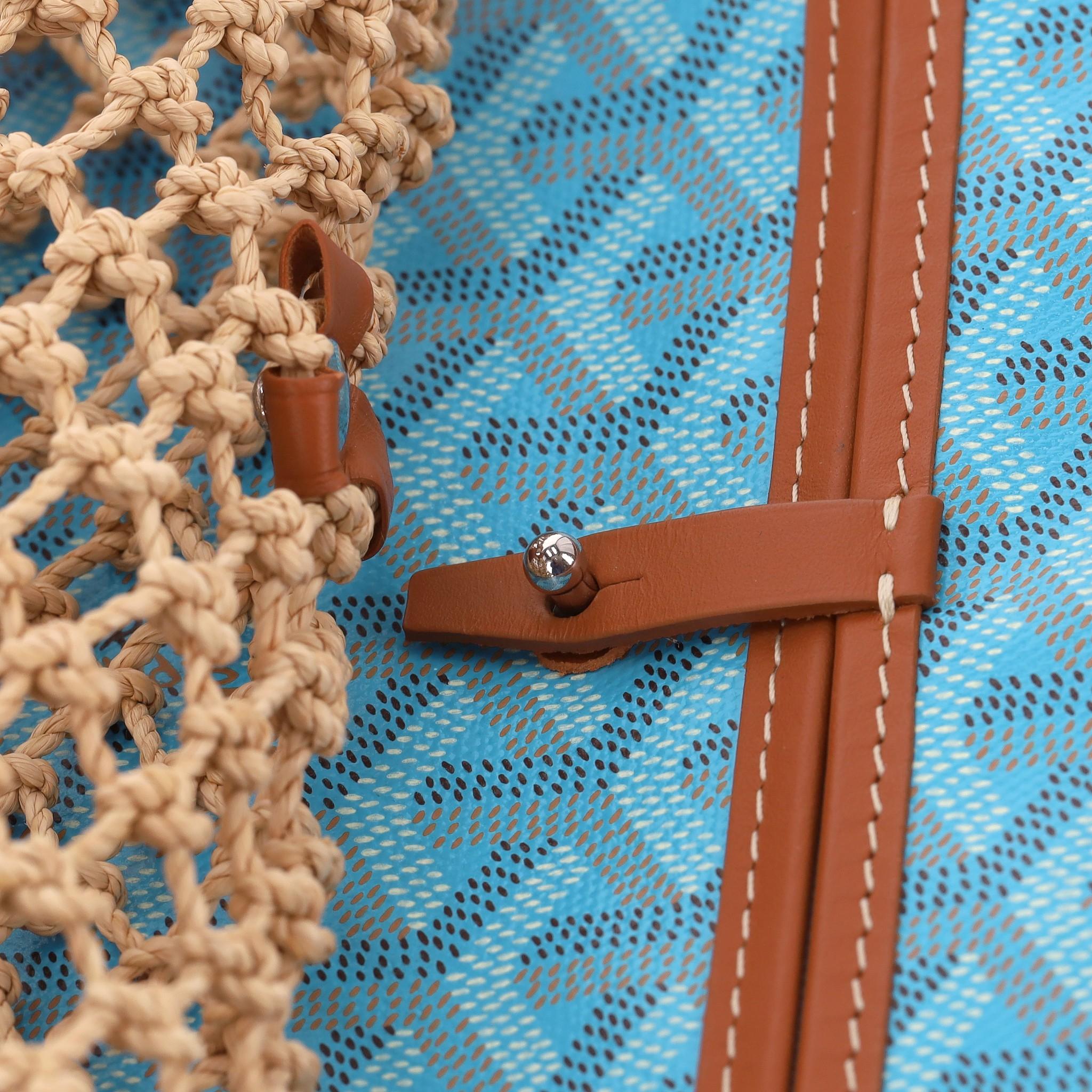 Goyard Goyardine Ltd Edition Net Aligre Raffia Mesh Tote Tasche im Angebot 4