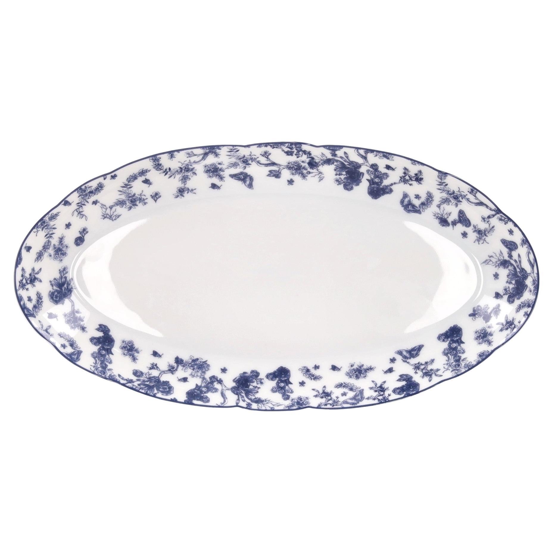Piatto da portata in porcellana Dior Toile de Jouy Limoges