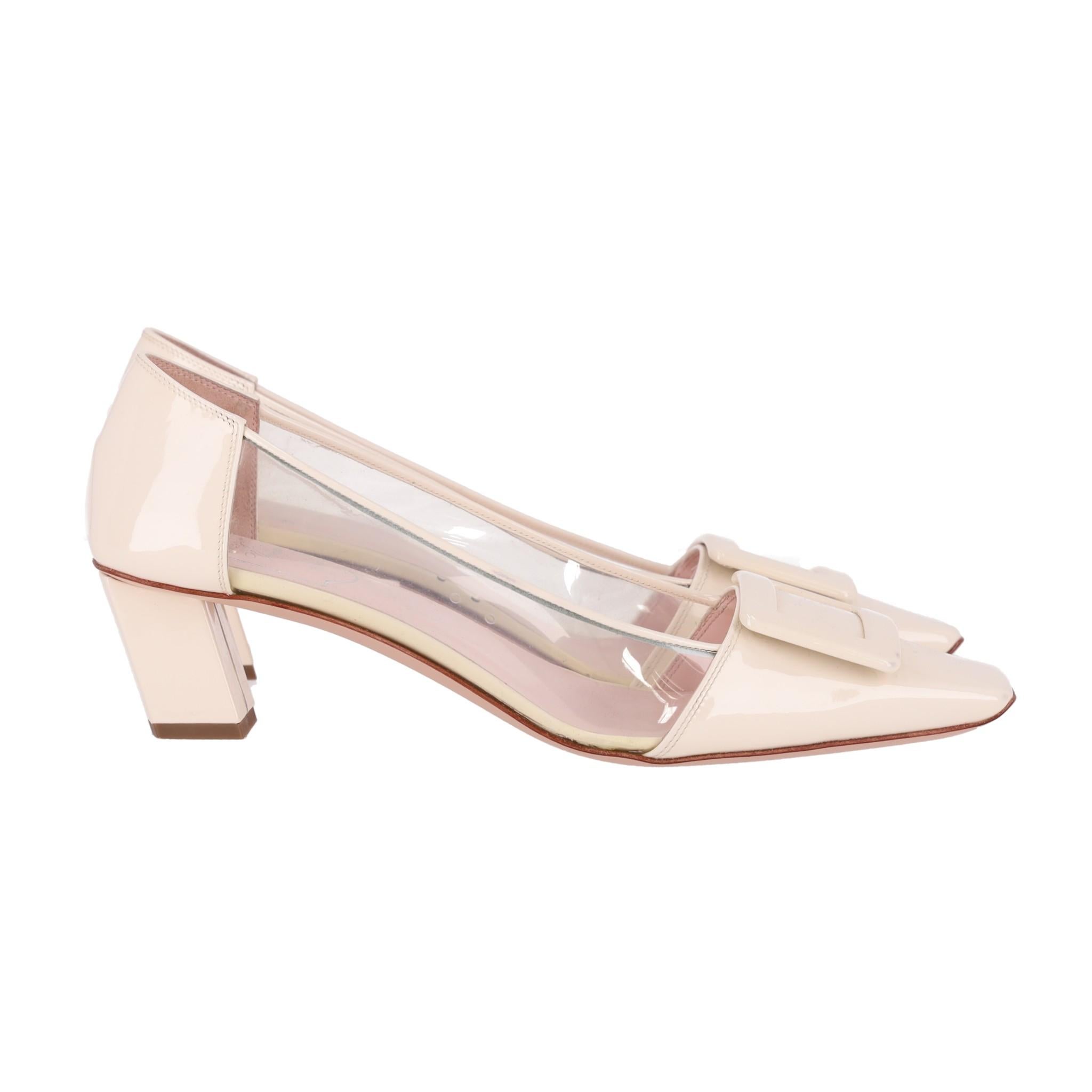 Roger Vivier Belle Vivier Bombas de charol con inserciones de PVC en Bueno Estado en London, GB