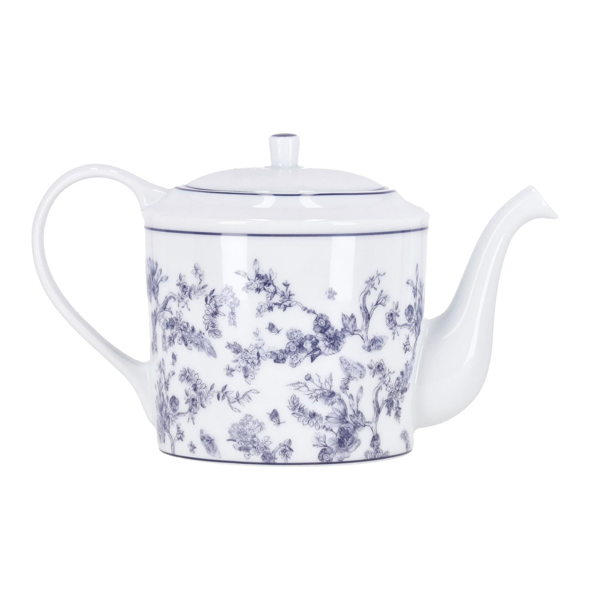 Gris Théière en porcelaine de Limoges Toile de Jouy Dior en vente