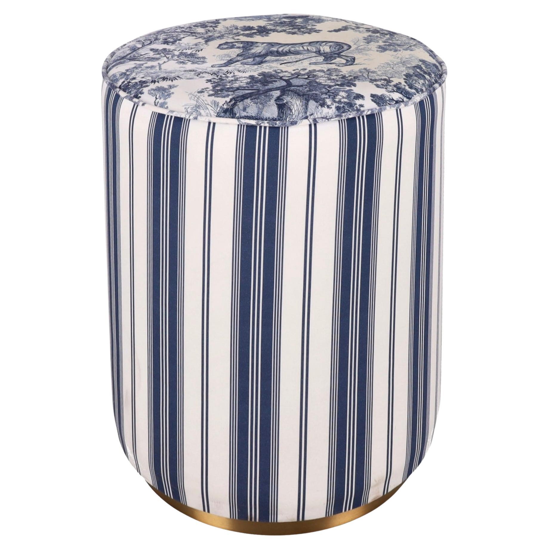 Dior Toile de Jouy Beechwood Stool For Sale