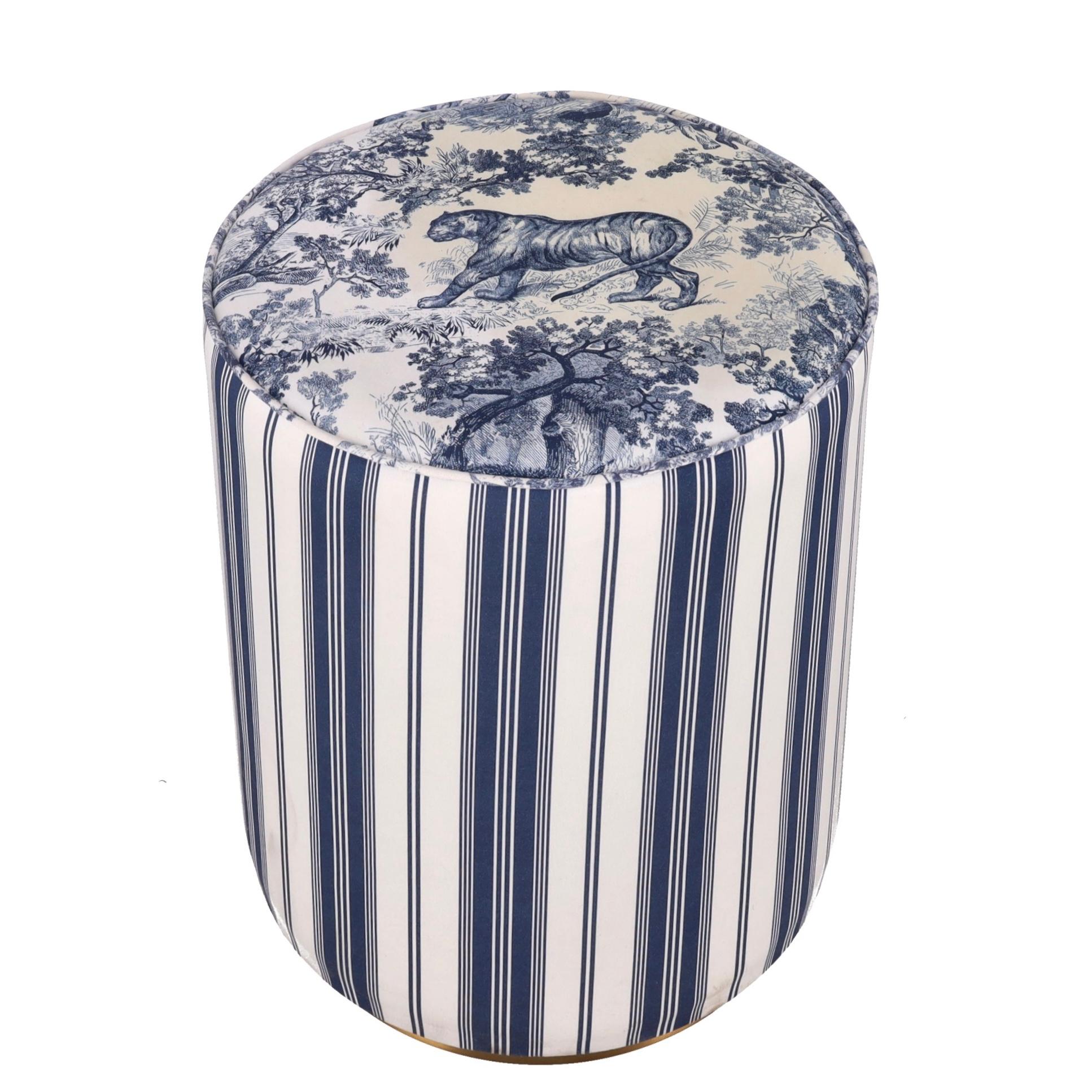 Dior Toile de Jouy Beechwood Stool

Blue stool crafted from light beechwood and upholstered in a blue Toile de Jouy motif - a signature fabric first used in Dior’s 1947 Avenue Montaigne boutique and sourced from the historic Palace of Versailles