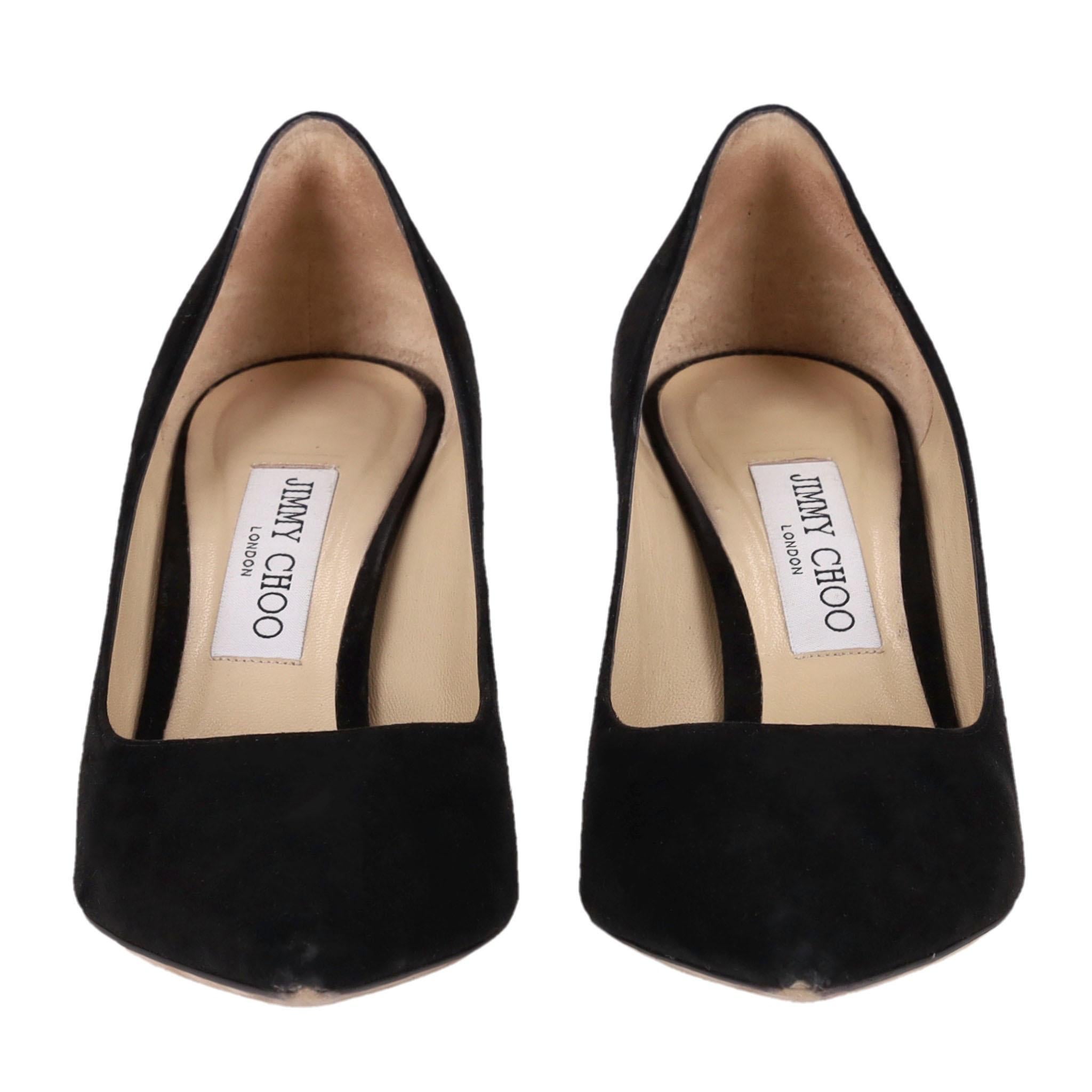 Noir Jimmy Choo - Love 85 - Talons en daim avec emblème 'JC'. en vente
